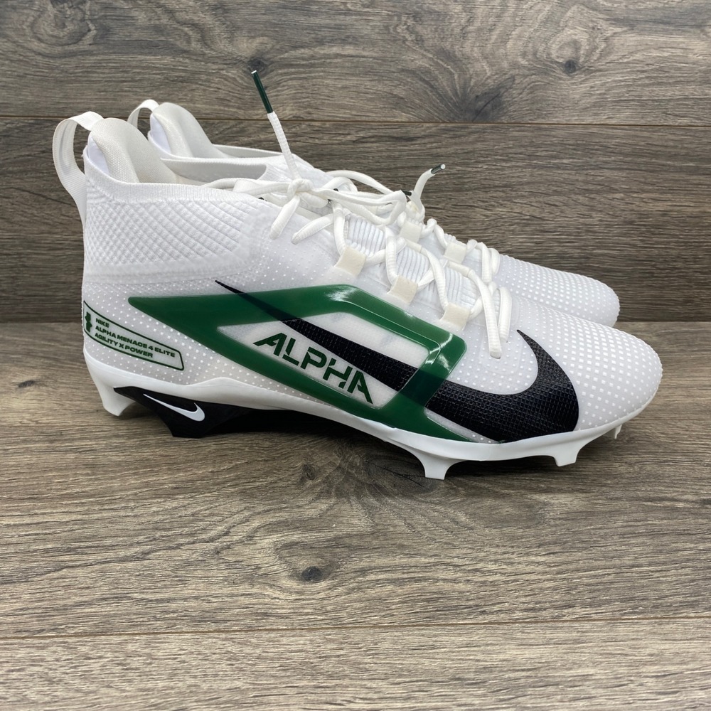 Nike Alpha Menace Football Cleats Mens 13 White Green IB2501-103